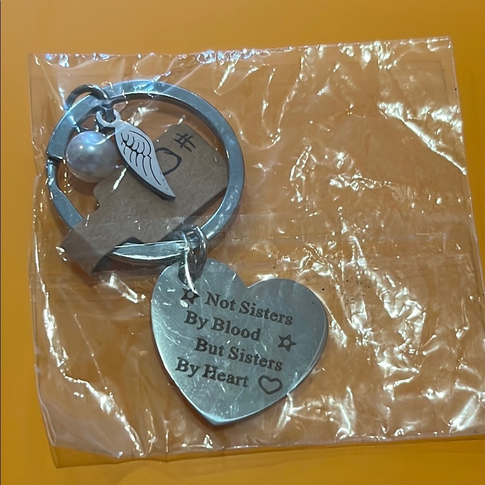 Sister Love  Heart Keychain with Engraving NEW